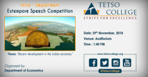 Intra-Department Extempore Speech Competition. @ Tetso College Auditorium