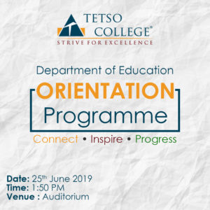 Education Department Orientation Programme @ Auditorium