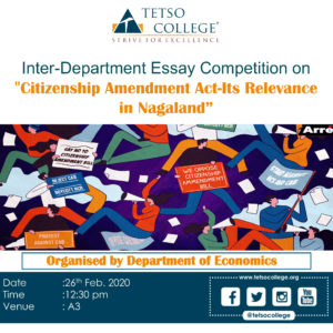 Inter-Department Essay Competition on "CAA - Its relevance in Nagaland" @ A3