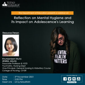 Webinar on 'Reflection on Mental Hygiene and its Impact on Adolescence's Learning' @ Google Meet