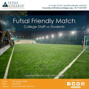Futsal Friendly Match: College Staff vs Students @ Sovima Futsal ground