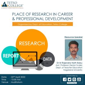 A session on the topic ‘Place of Research in Career and Professional Development’ @ Auditorium
