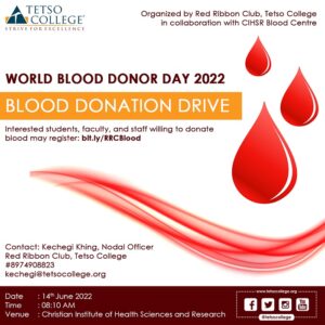 World Blood Donor Day 2022 Organized by Red Ribbon Club @ CIHSR