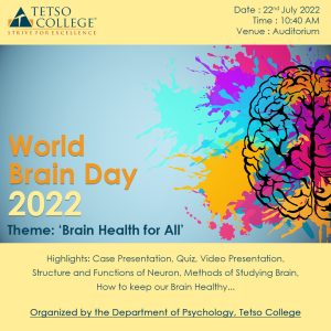Department of Psychology celebrates World Brain Day @ Tetso College