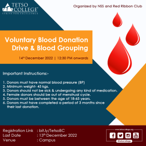 NSS | RRC | Voluntary Blood Donation Drive - Blood Grouping | @ Auditorium